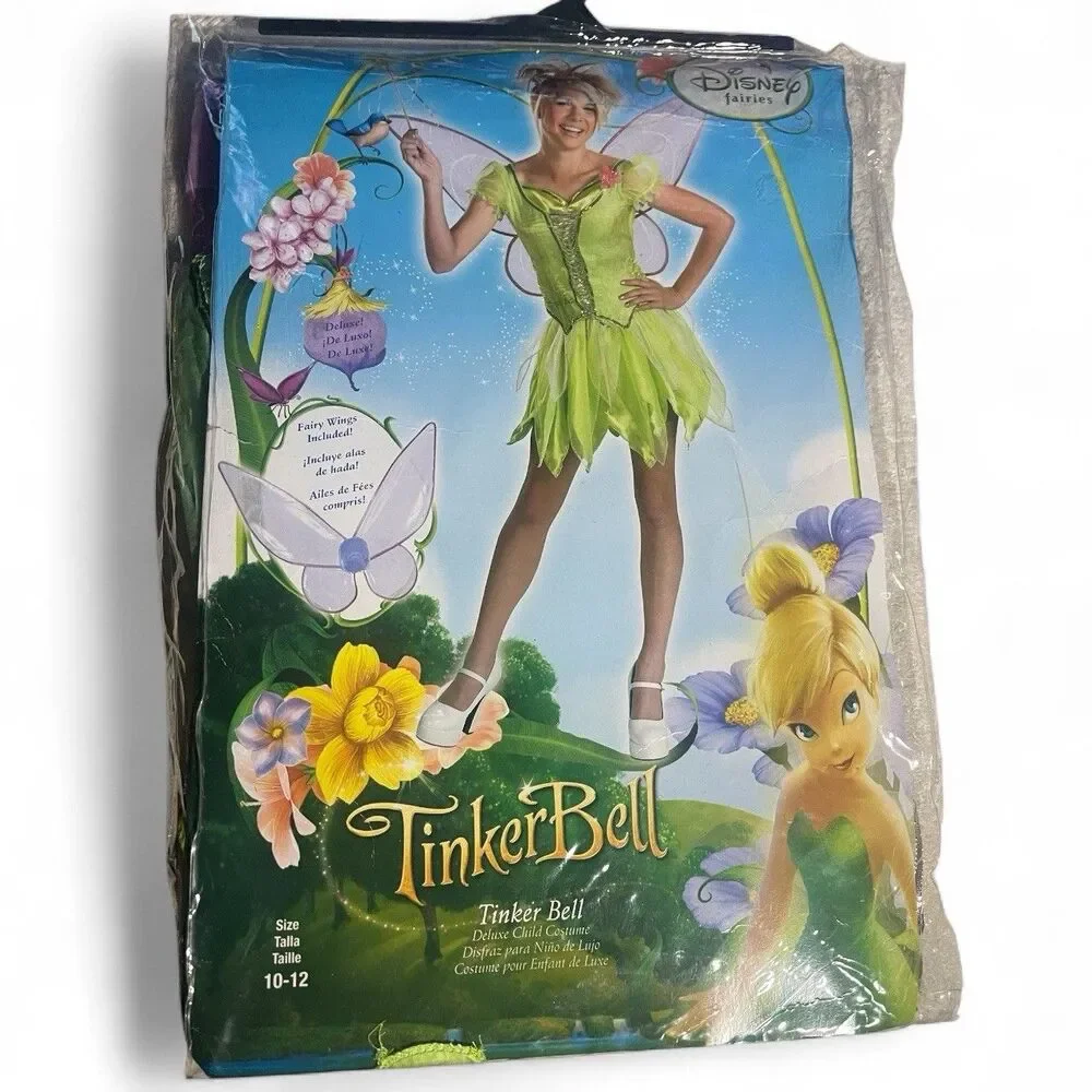 Disguise Disney Tinker Bell Childs Tween 10-12 Fairy w/ Wings Costume Halloween